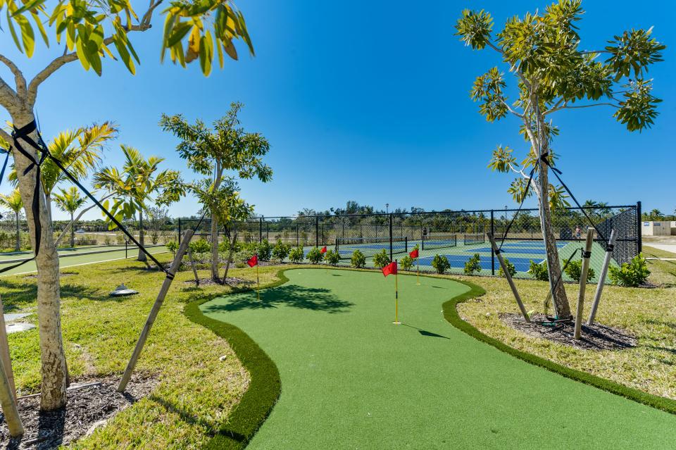 Outside the gated Pool area, Antilles’ regulation Bocce and Pickleball Courts have attracted players at every level of expertise.  Equipment is provided by JMD Development for the use of homeowners and their guests at no cost.  It also added a 4-hole Putting Green recently.