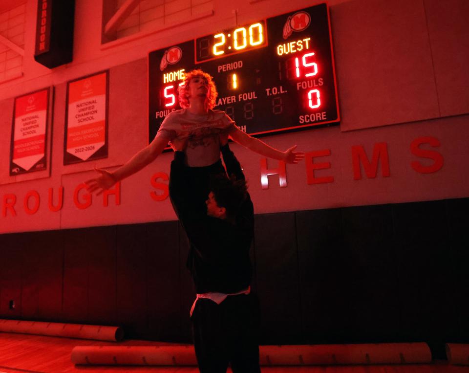 Middleboro's Matt Patterson. Middleboro High School won the wrestling meet 57-15 versus Sandwich High School on Wednesday, Jan. 31, 2024.