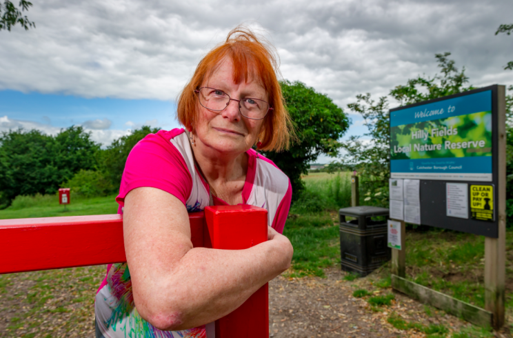 Sarah Freeman had two of her false teeth knocked out by blocking some travellers (SWNS)