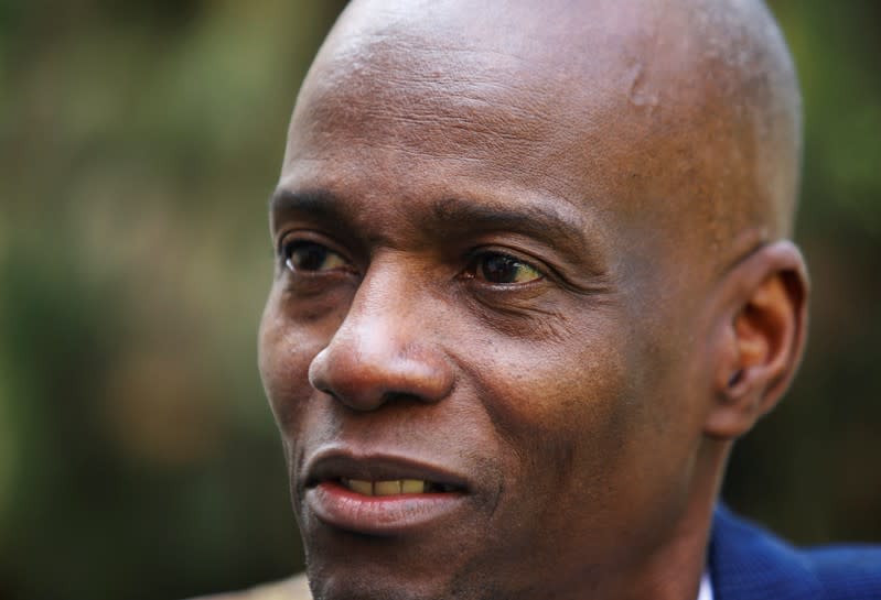 Haiti's President Jovenel Moise speaks with Reuters, in Port-au-Prince