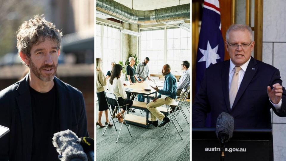 Atlassian co-founder and co-CEO Scott Farquhar has called on the Morrison Government to increase support for research and development companies. Images: Getty