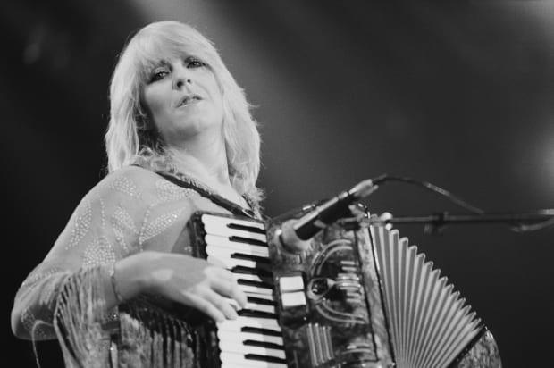 Christine McVie performs with Fleetwood Mac at one of six shows at Wembley Arena in London in June 1980 for the Tusk tour.<p>Michael Putland/Getty Images</p>