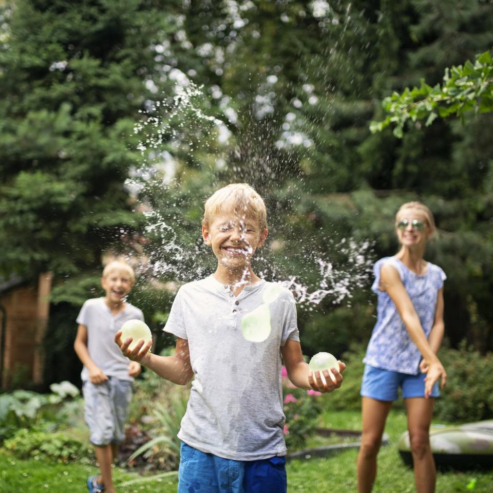 <p>As the summer months approach, cool off with a water balloon toss at your next party. There's a pretty good chance this might turn into more of a water balloon fight than a nice game of toss, so be sure you have <a href="https://www.amazon.com/Bunch-Balloons-Pack-Amazon-Exclusive/dp/B07GW2QQWN/ref=sr_1_1?tag=syn-yahoo-20&ascsubtag=%5Bartid%7C10070.g.32818345%5Bsrc%7Cyahoo-us" rel="nofollow noopener" target="_blank" data-ylk="slk:plenty of balloons;elm:context_link;itc:0;sec:content-canvas" class="link ">plenty of balloons</a> on hand. </p>