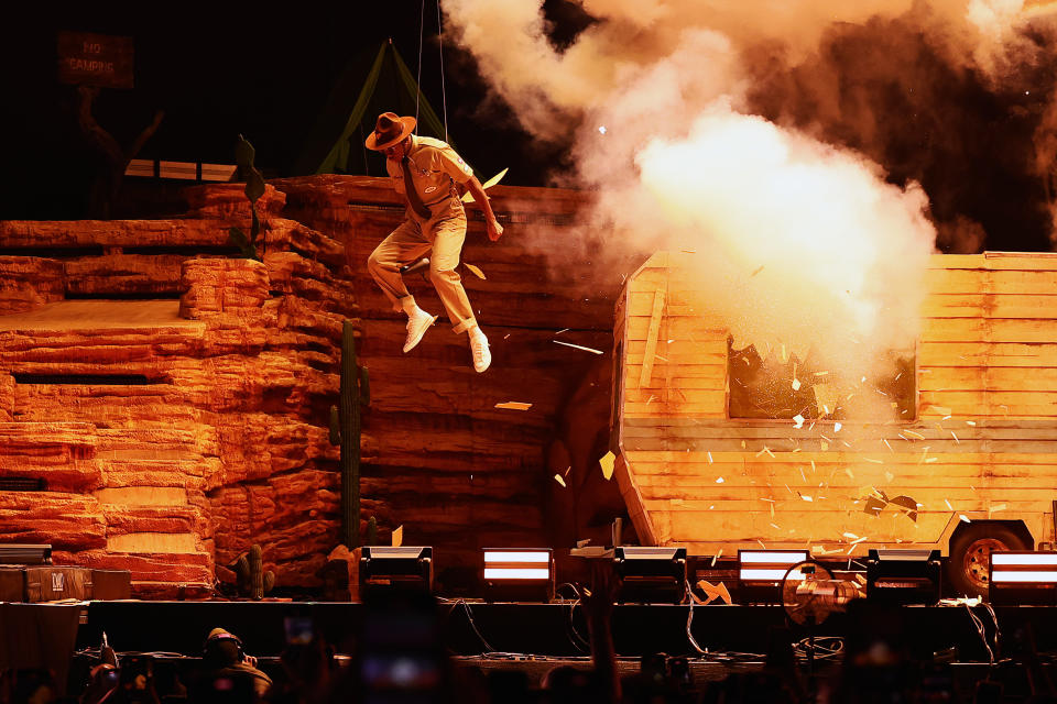 INDIO, CALIFORNIA - APRIL 13: (FOR EDITORIAL USE ONLY) Tyler, the Creator performs at the Coachella Stage during the 2024 Coachella Valley Music and Arts Festival at Empire Polo Club on April 13, 2024 in Indio, California. (Photo by Arturo Holmes/Getty Images for Coachella)