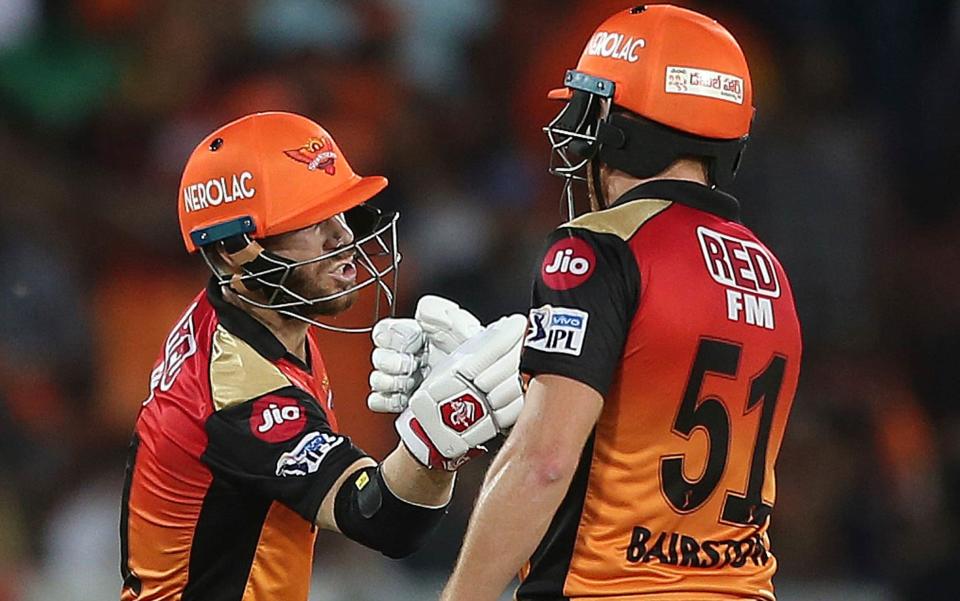 Jonny Bairstow and David Warner struck up a friendship at Sunrisers Hyderabad in the IPL - AP