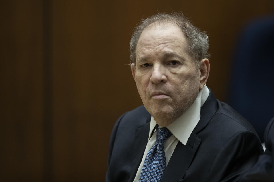 LOS ANGELES, CA - OCTOBER 04: Former film producer Harvey Weinstein appears in court at the Clara Shortridge Foltz Criminal Justice Center on October 4, 2022 in Los Angeles, California. Harvey Weinstein was extradited from New York to Los Angeles to face sex-related charges. (Photo by Etienne Laurent-Pool/Getty Images)