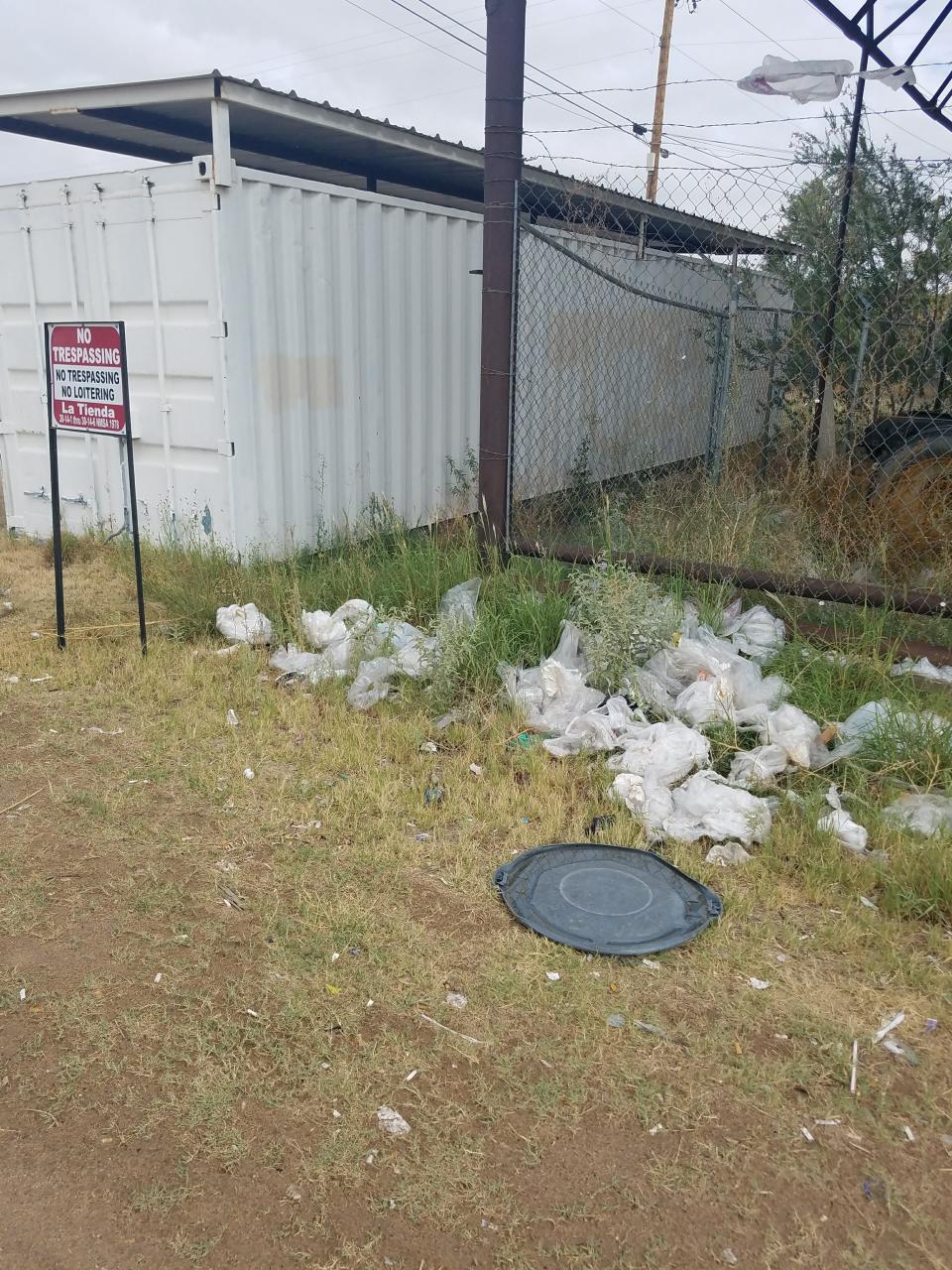 Plastic bags dot the landscape of the La Tienda Thriftway supermarket in Carlsbad. The City of Carlsbad is looking at a possible ban of single-use plastic bags.