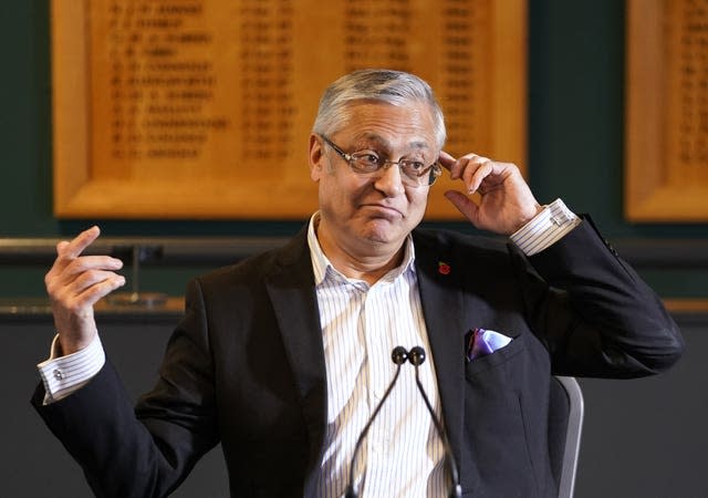 Lord Kamlesh Patel during a press conference at Headingley on Monday 