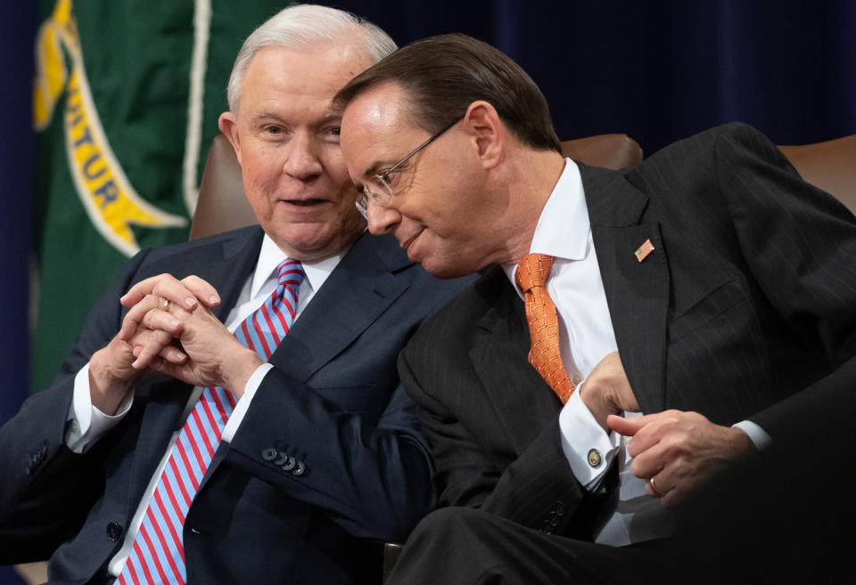 Rod Rosenstein became the top Justice Department official overseeing Mueller's investigation after Attorney General Jeff Sessions recused himself from the matter. (Photo: Saul Loeb/Getty Images)