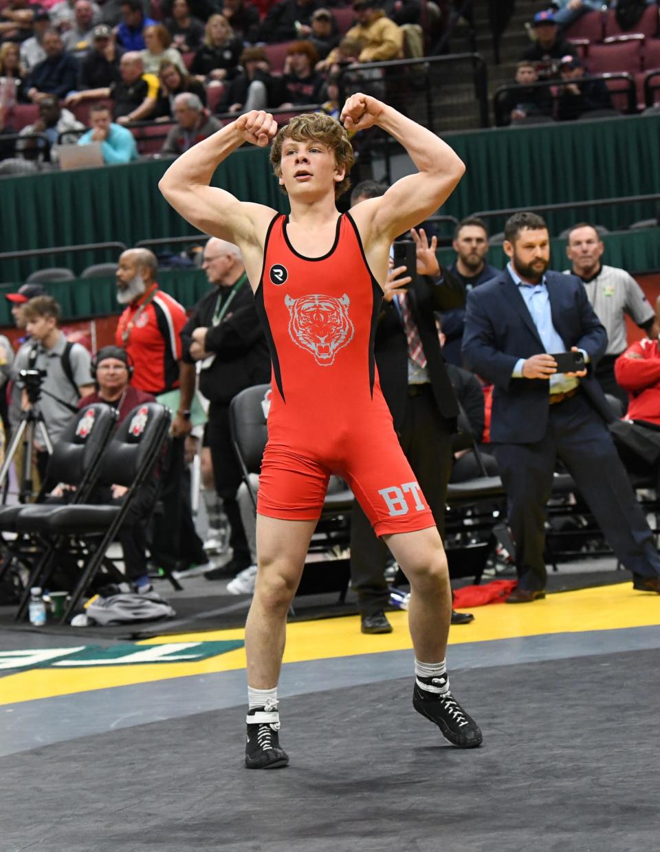 Logan Dean of Bethel-Tate is the Division III 120-pound state champion at the 2024 OHSAA Wrestling State Tournament, Columbus, Ohio, March 10, 2024.