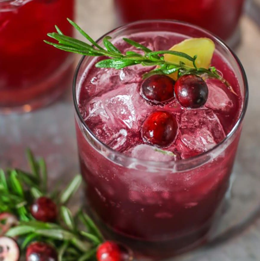 Sparkling Cranberry Kombucha Mocktail from the Real Food Dietitians