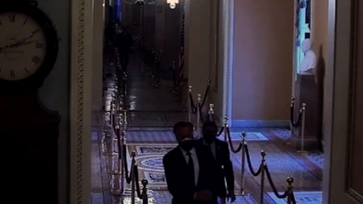 Democrats presented previously unseen surveillance video captured inside the U.S. Capitol during the Jan. 6 siege by Trump supporters. The video also included body camera footage from one of the Capitol police officers.