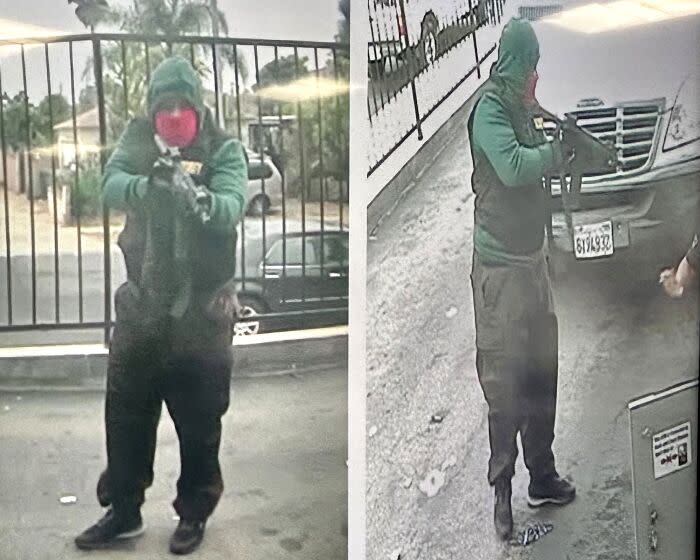 A suspect, seen in a CCTV footage, is wanted for his alleged involvement in a series of armored car robberies between February 2022 and February 2023. The robberies have occurred in South Los Angeles, Hawthorne, and Inglewood, California. It is alleged that Davis and several unknown suspects operate by overtaking the armored car drivers when they service drive-thru ATMs or exit businesses. (FBI)