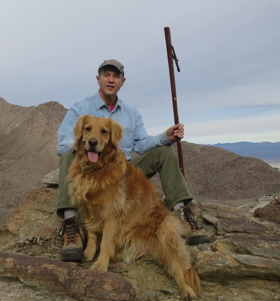 Author Dan Perdios, pictured with Morgan the golden retriever, is a Palm Springs resident.