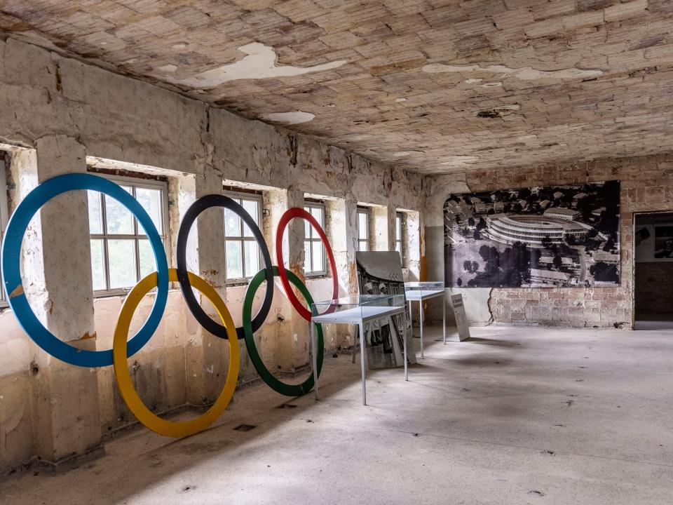 Olympic rings left over from 1936 olympics
