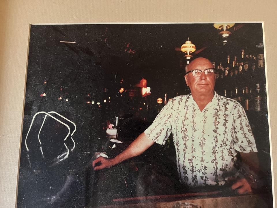 Kenneth L. Wayman, at his establishment, The Western Bar on Whiskey Row, in Prescott in 1981. He was a stringer reporter for The Arizona Republic in the 1970s and early 1980s, and died in 1983 of esophageal cancer.