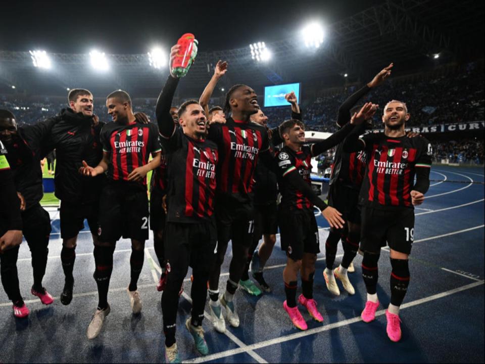 Milan celebrate after knocking out Napoli (Getty Images)