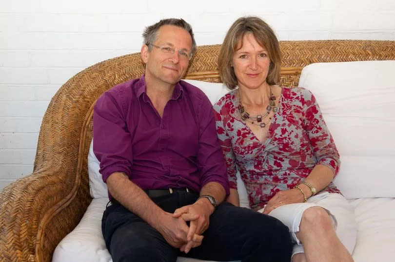 Buckinghamshire, UK. 5th June, 2013. Qualified Doctor, journalist, television presenter and producer Dr Michael Mosley with his wife Clare Bailey. Credit: Maureen McLean/Alamy