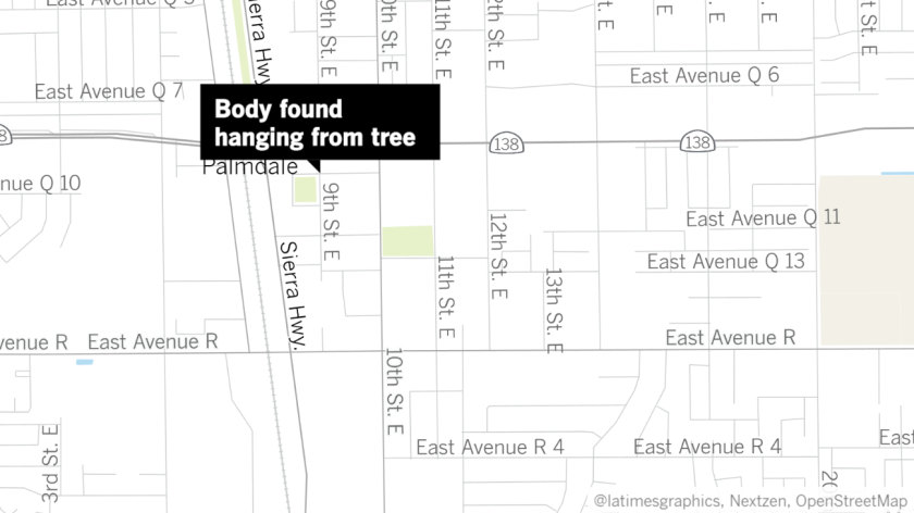 L.A. County sheriff's officials are investigating after the body of Robert Fuller was found hanging from a tree in Palmdale.