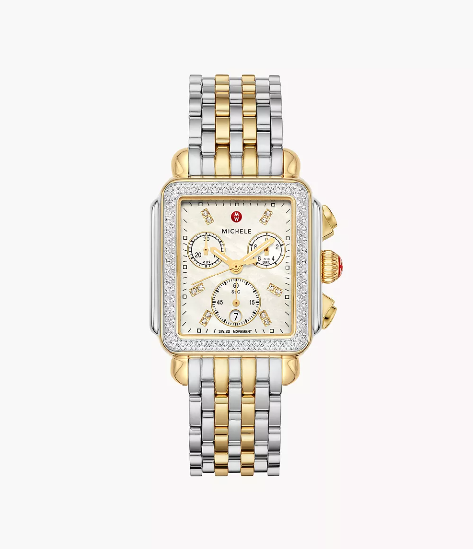 Michele Deco Two-Tone Gold Diamond Watch