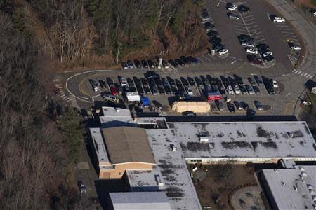 An aerial photo shows Sandy Hook Elementary School in Newtown, Connecticut on December 15, 2012. REUTERS/Adrees Latif