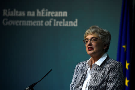 FILE PHOTO: Irish Children's Minister Katherine Zappone speaks after the Irish government announces a referendum will be held on liberalising abortion laws, January 29, 2018. REUTERS/Clodagh Kilcoyne -/File Photo