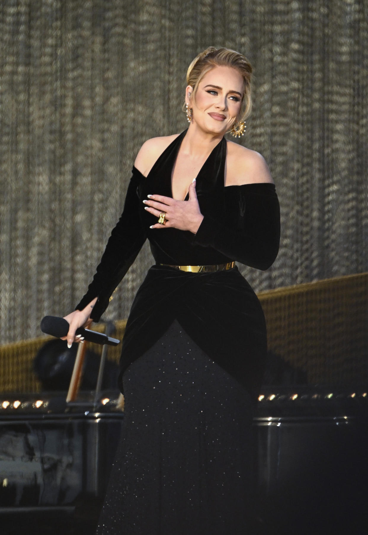 Adele returns to the stage and performs during the American Express Presents BST Hyde Park festival. (GARETH CATTERMOLE / Gareth Cattermole/Getty Images for Adele)