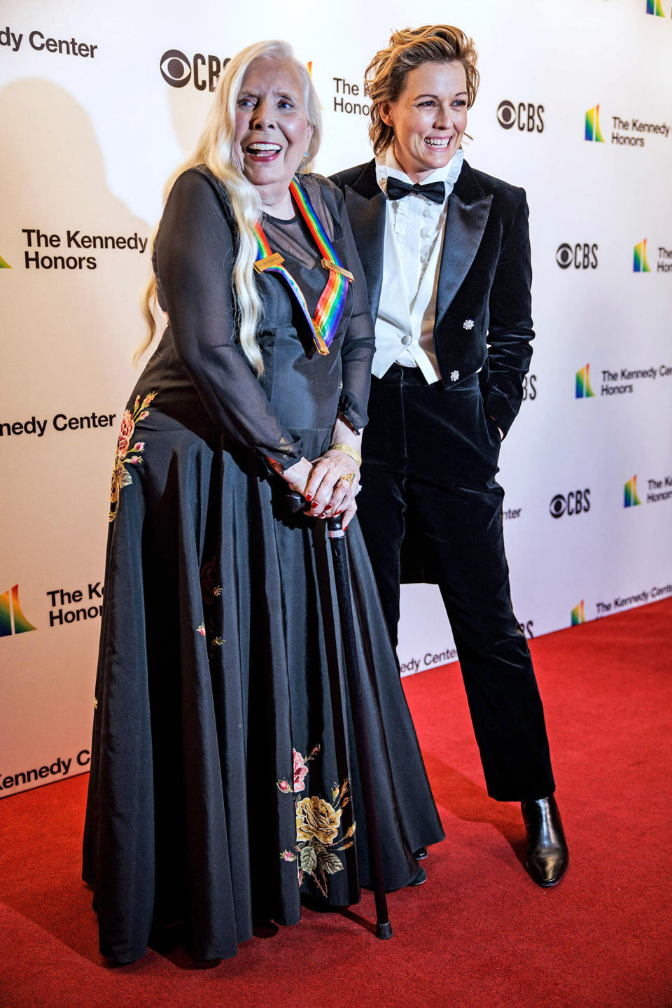 <p>Honoree Joni Mitchell hits the red carpet alongside Brandi Carlile at the 44th Kennedy Center Honors on Dec. 5 in Washington, D.C.</p>