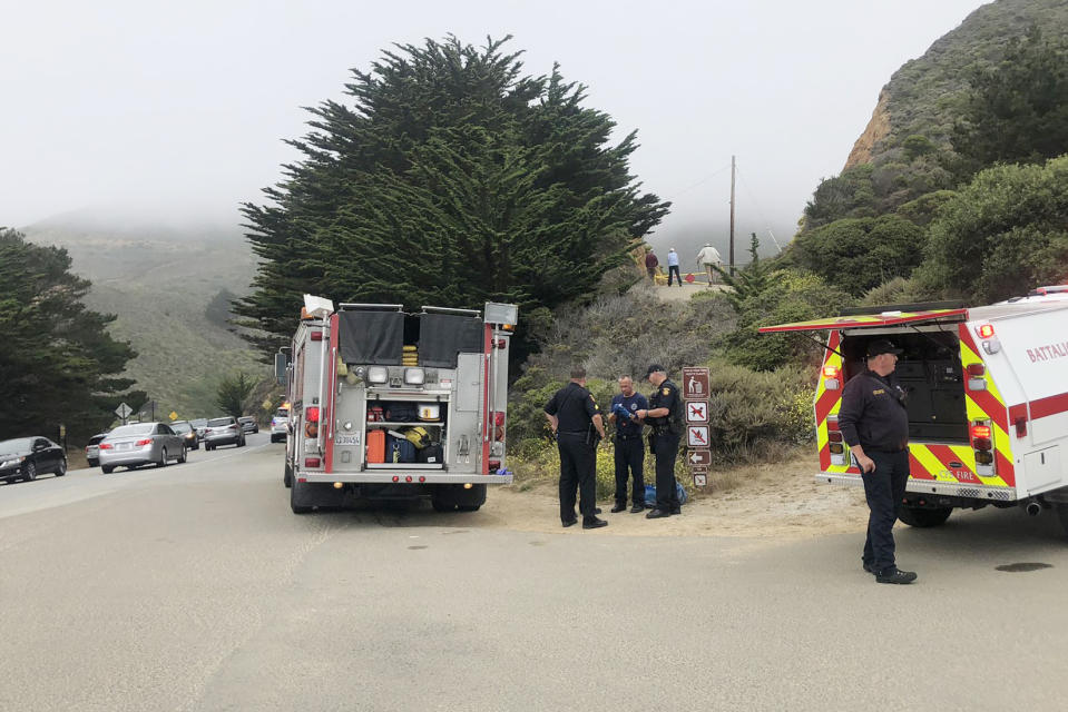 A 35-year-old man was swimming off of Grey Whale Cove in San Mateo, Calif., when he was bitten by a great white shark on June 26, 2021. (Cal Fire San Mateo)