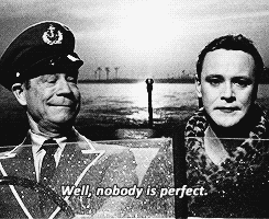 Man saying "well nobody is perfect" in "Some Like It Hot"