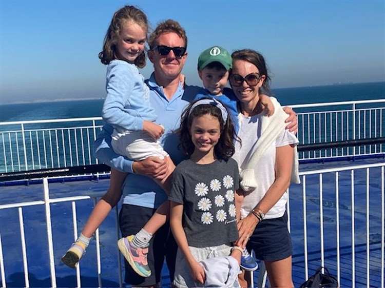 The Baker family, Catherine and Sam, pictured with son, George, and daughters, Beatrice and Alice. (Catherine Baker/SWNS)