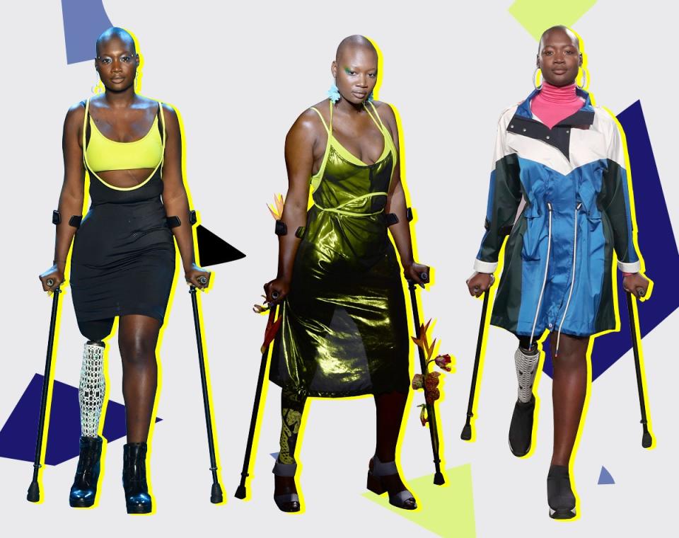 Mama Cax walks the runway at Chromat spring 2019, Chromat fall 2019, and Teen Vogue's Body Party spring 2019.