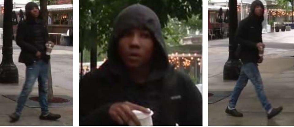 The Chicago Police Department released photos of a man they say flashed what appeared to be a gun toward a TV reporter and cameraman in downtown Chicago on May 25, 2022.