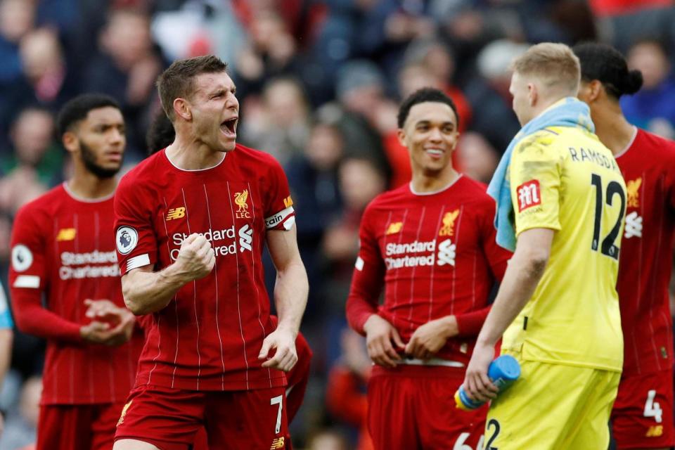 Liverpool are just two wins away from their first Premier League title Photo: Reuters