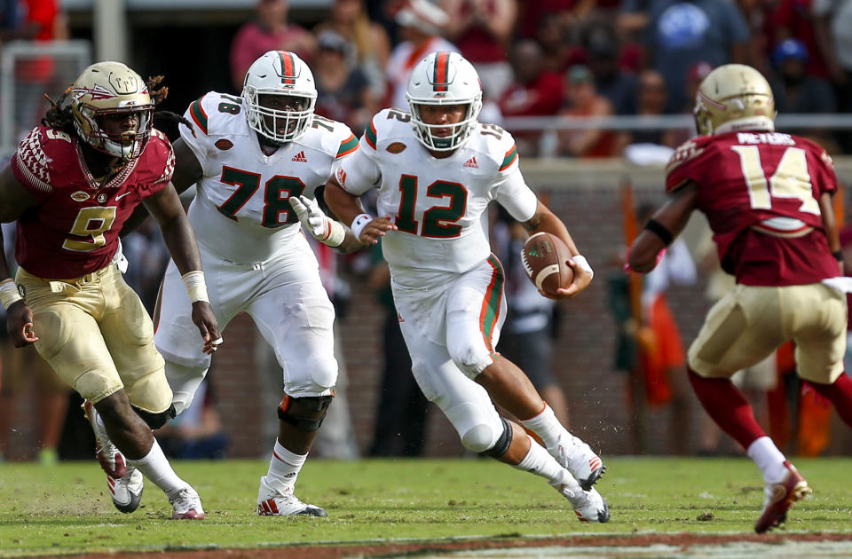 Malik Rosier threw the game-winning touchdown pass with six seconds left. (Getty)