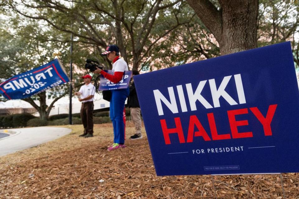 Presidential primary candidate and former South Carolina Governor Nikki Haley speaks to supporters in North Charleston, South Carolina on Wednesday, January 24, 2024.