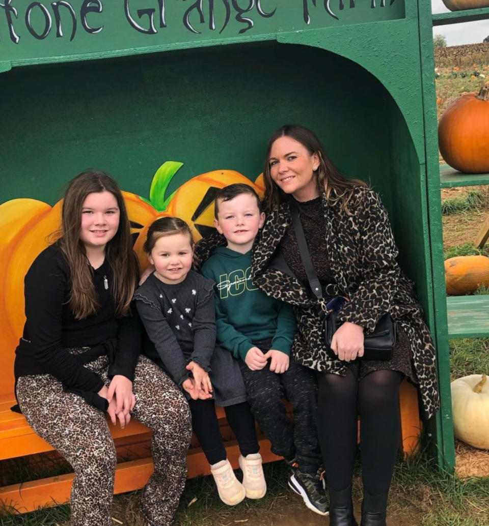 Heasman pictured with her children (L-R) daughters Sienna, Bella,  and son Lucca. (Caters)