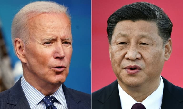 Combo photo du président américain Joe Biden (G) et de son homologue Xi Jinping - MANDEL NGAN, Anthony WALLACE © 2019 AFP