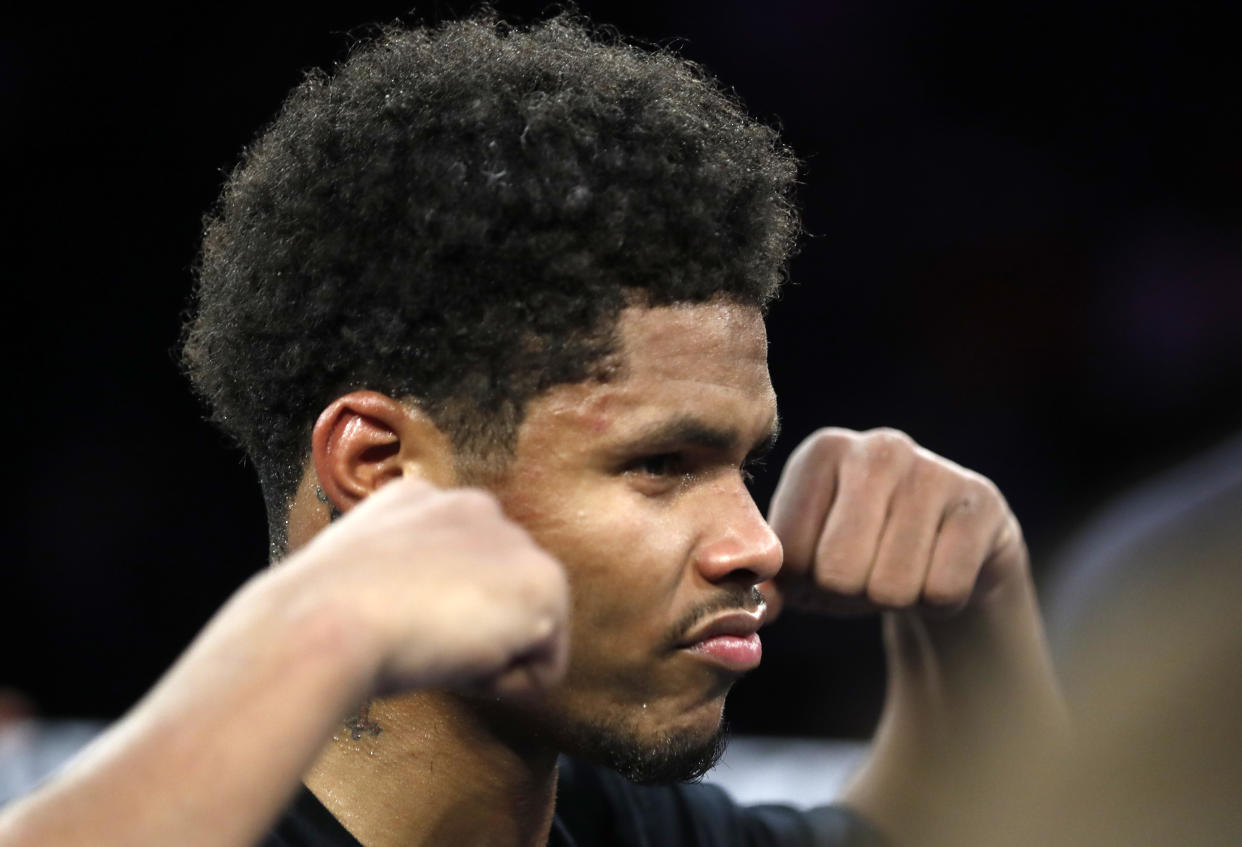 Shakur Stevenson beat Edwin De Los Santos (not pictured) on Nov. 16 for the vacant WBC lightweight title but failed to impress. (Photo by Steve Marcus/Getty Images)