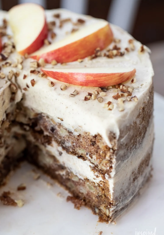 <p>Inspired by Charm</p><p>This two-tiered German apple cake with cinnamon cream cheese frosting is a decadent fall dessert recipe that’s loaded with seasonal flavor and charm. </p><p><strong>Get the recipe: <em><a href="https://inspiredbycharm.com/german-apple-cake/" rel="nofollow noopener" target="_blank" data-ylk="slk:German Apple Cake with Cinnamon Cream Cheese;elm:context_link;itc:0;sec:content-canvas" class="link ">German Apple Cake with Cinnamon Cream Cheese</a></em></strong></p>