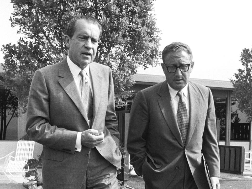 President Richard Nixon with national security adviser Henry Kissinger, August 25, 1970. / Credit: CBS via Getty Images