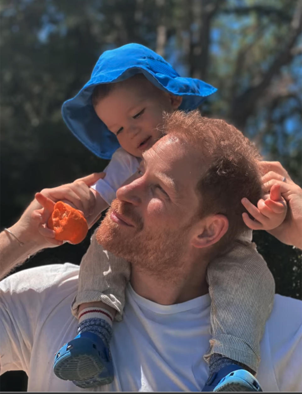 Prince Harry and his eldest child, Archie. (Netflix)