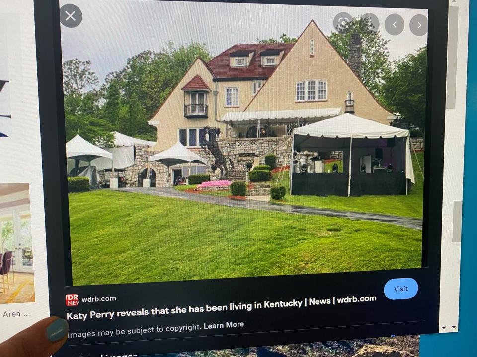 Do an online search for Katy Perry's Kentucky home  and Patricia Barnstable Brown's house at 1700 Spring Dr. pops up.