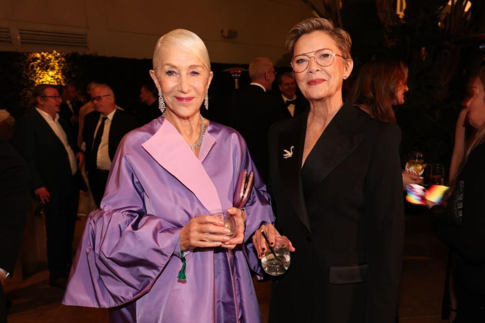 helen mirren and annette bening at 2024 billboard golden globes after party