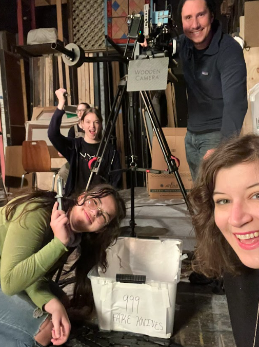 Larissa Zageris, bottom right, on the set of her movie, "The Startler" in Springfield. Zageris is a writer, filmmaker and director from Chicago. She is finishing up an MPS in Screenwriting at Missouri State University.
