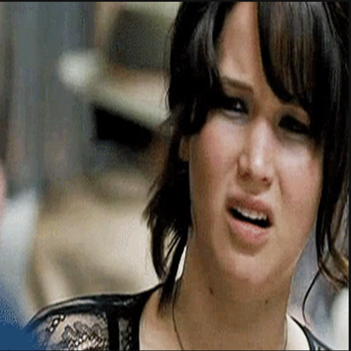 Jennifer Lawrence looking grossed out