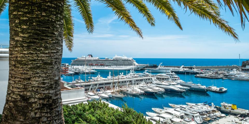 A Viking Ocean ship in Monte Carlo. The cruise line's ocean cruise ships are all identical.