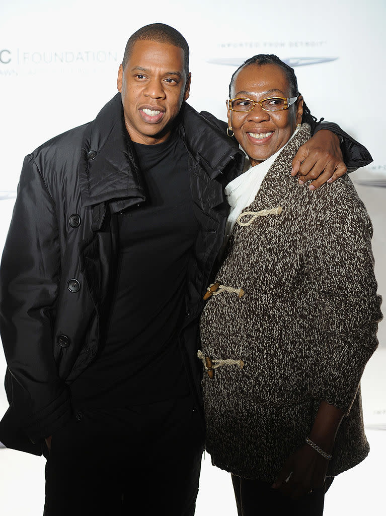 <p>Jay-Z poses with his mother, Gloria Carter during an evening of “Making The Ordinary Extraordinary” hosted by The Shawn Carter Foundation at Pier 54 on September 29, 2011 in New York City. </p>