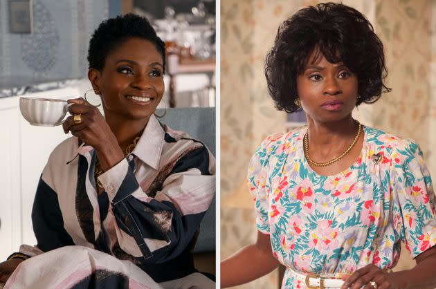 Adina Porter in The Perfect Couple (left) and True Blood (right)