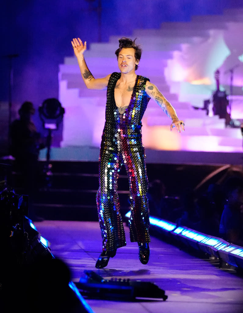 Harry Styles performing at Coachella in Indio, Calif., on April 15, 2022. - Credit: HS/MEGA